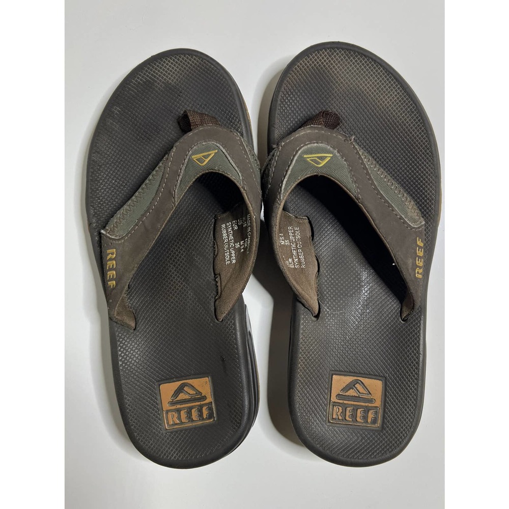 Reef flip flops sandals Fanning Size 4 EU 35 Bottle Opener slip on BROWN